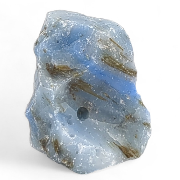 Pastel‎ Blue Black Swirl Art Glass Cullet Slag Glass #4M45 - Picture 2 of 6